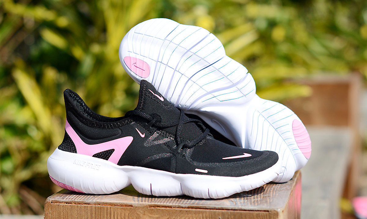 Women Nike Free RN 5.0 2019 Black Pink White Shoes - Click Image to Close